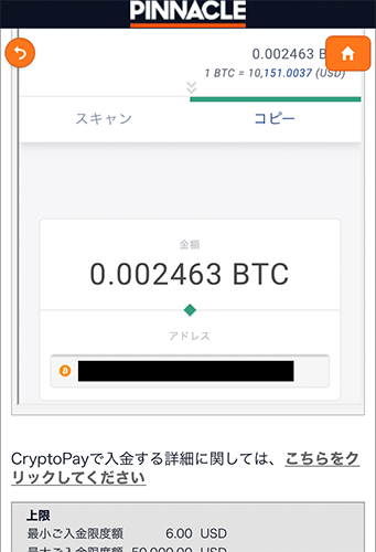 送金用ビットコインアドレス