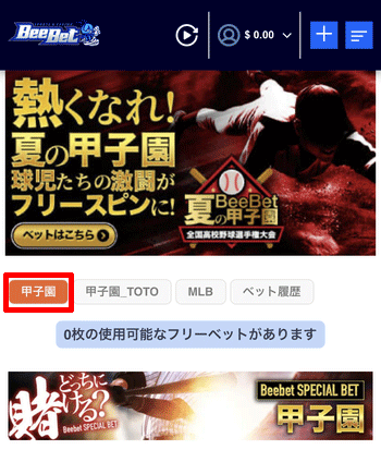 高校野球(甲子園)のページに移行