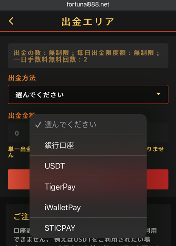 フォルトゥナカジノ出金選択