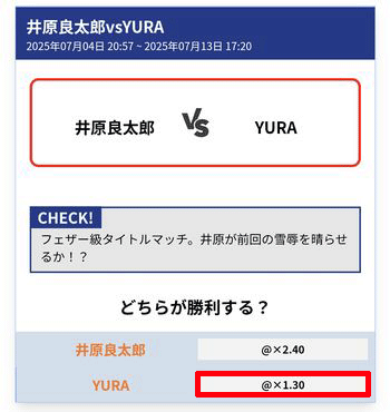 賭けたい試合